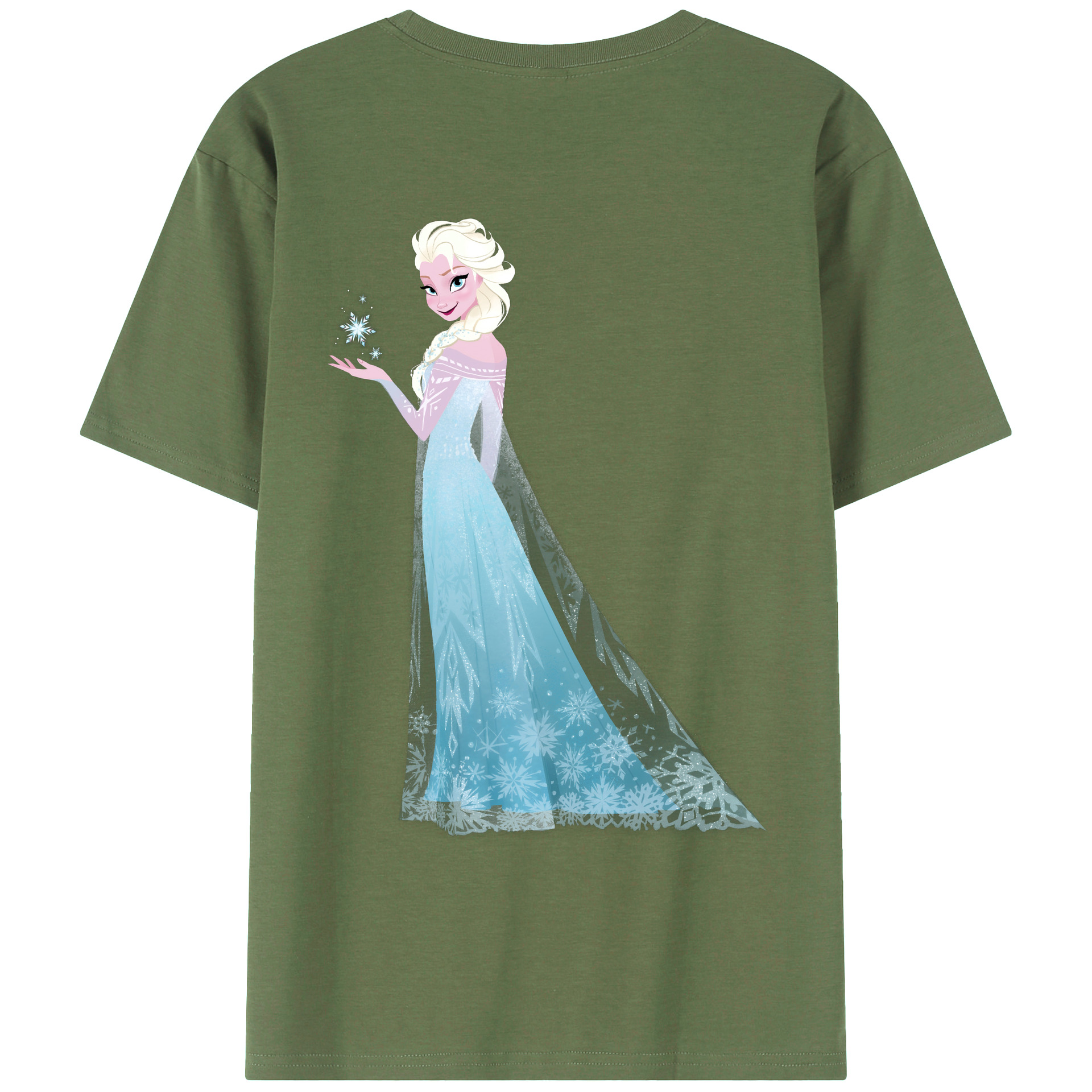 （画像用） アナと雪の女王 アンナ エルサ Frozen Anna Elsa 綿100％ メンズ半袖Tシャツ（バックプリント） 通気性